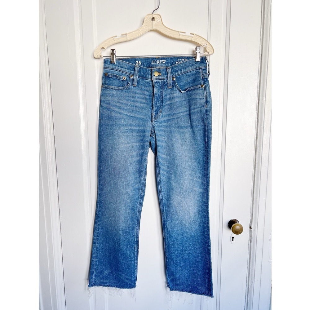 J Crew • 9" Demi-Boot Crop Jean in Clyde wash blue medium flare ankle bootcut - Picture 2 of 11